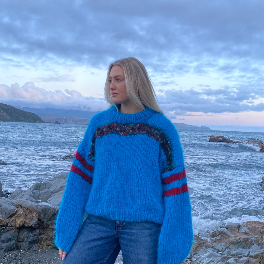 Raffaella Jumper in Acqua Stripe
