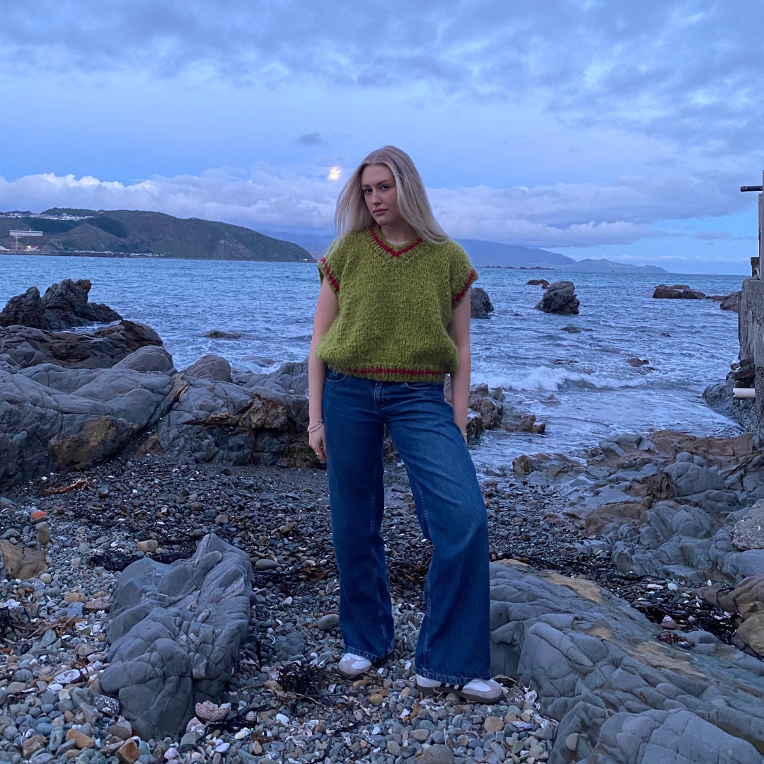 Emilia Vest in Chartreuse