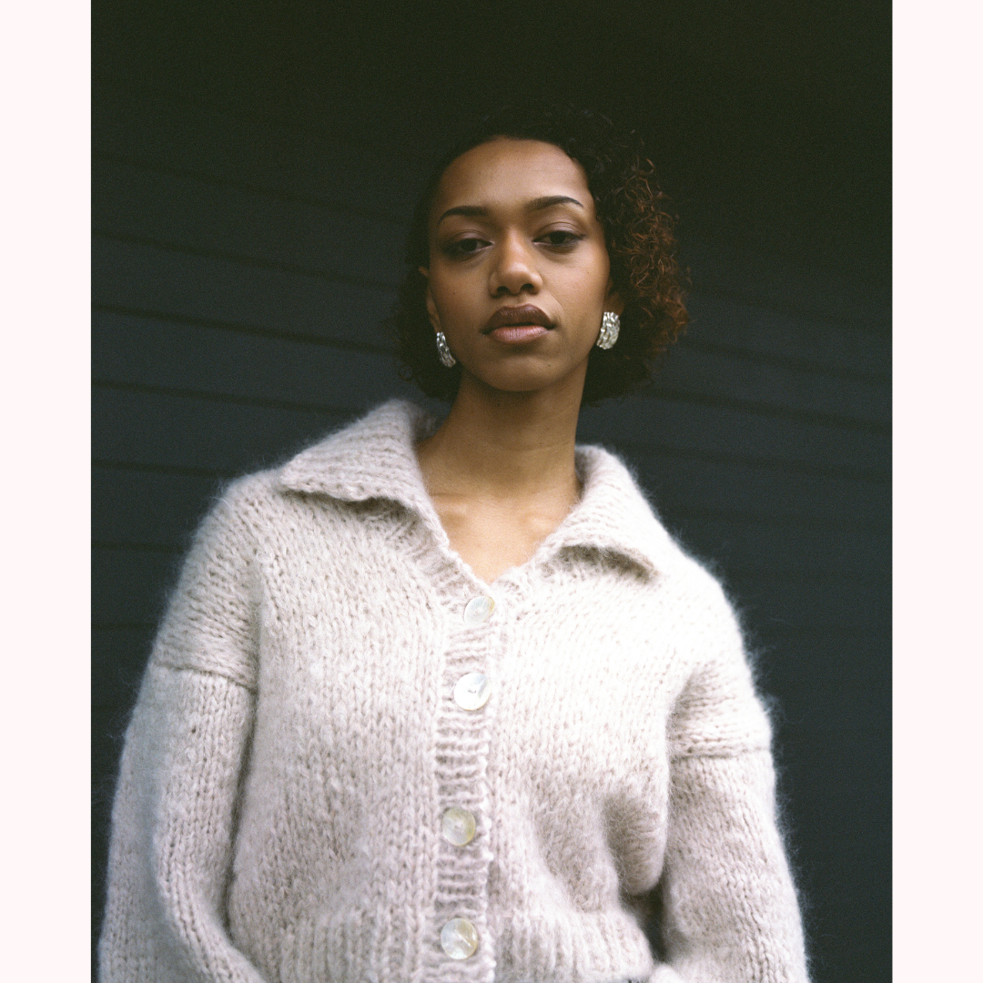 Roberta Cardigan in Bluff Oyster