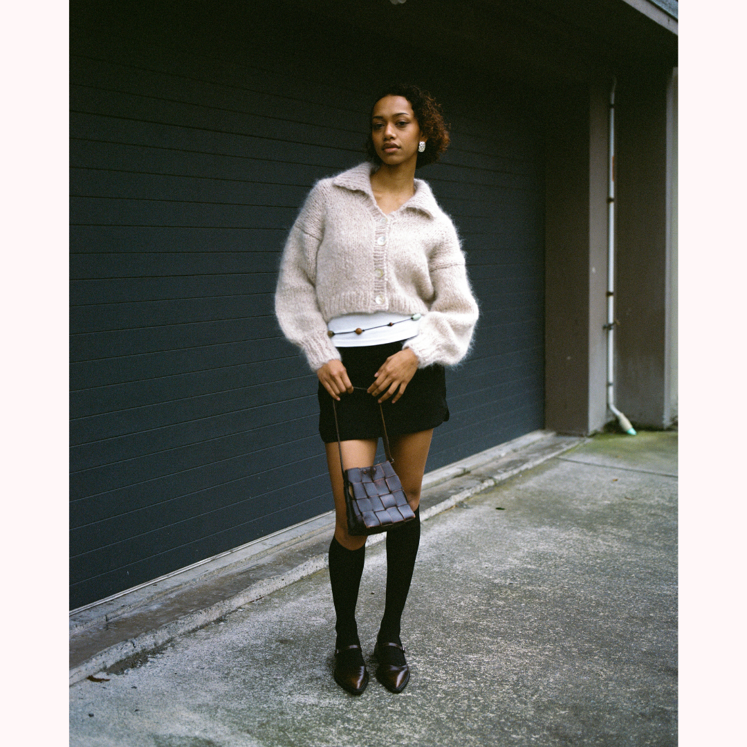 Roberta Cardigan in Bluff Oyster