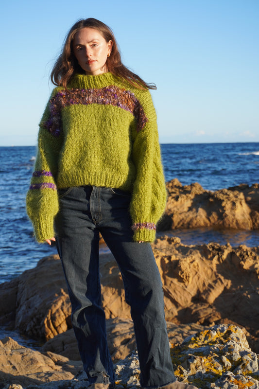 Raffaella Jumper in Chartreuse Stripe