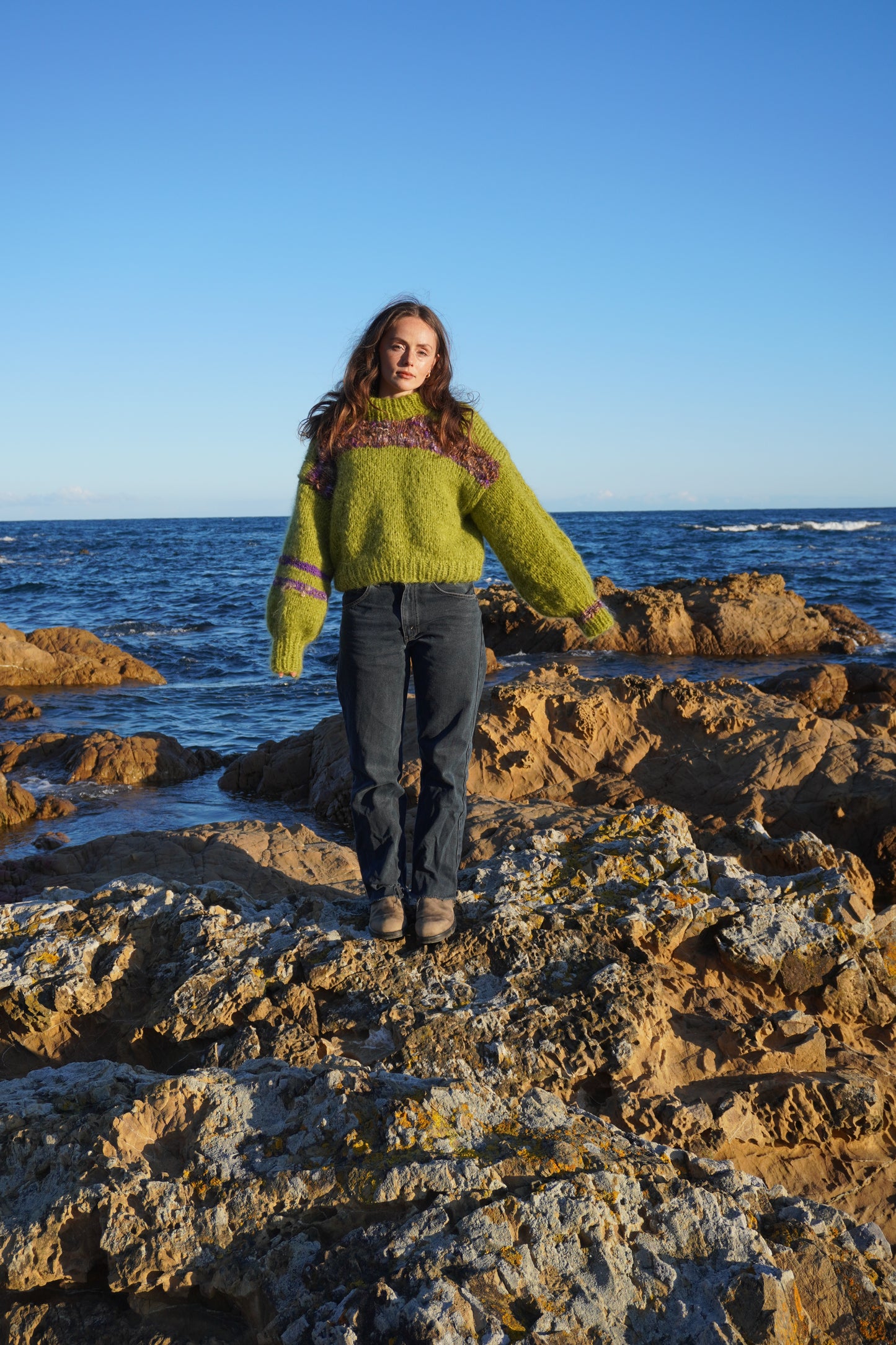 Raffaella Jumper in Chartreuse Stripe