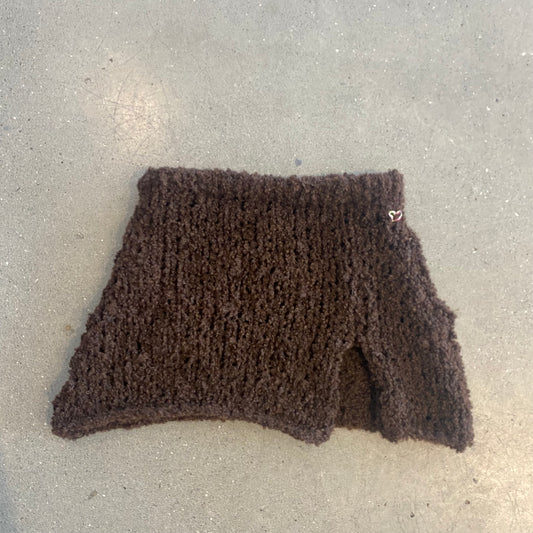 Matilda Mini Skirt in Brown Bouclé