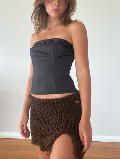 Matilda Mini Skirt in Brown Bouclé